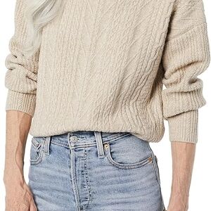 Amazon Essentials Women's Cable Crew Sweater in Oatmeal
